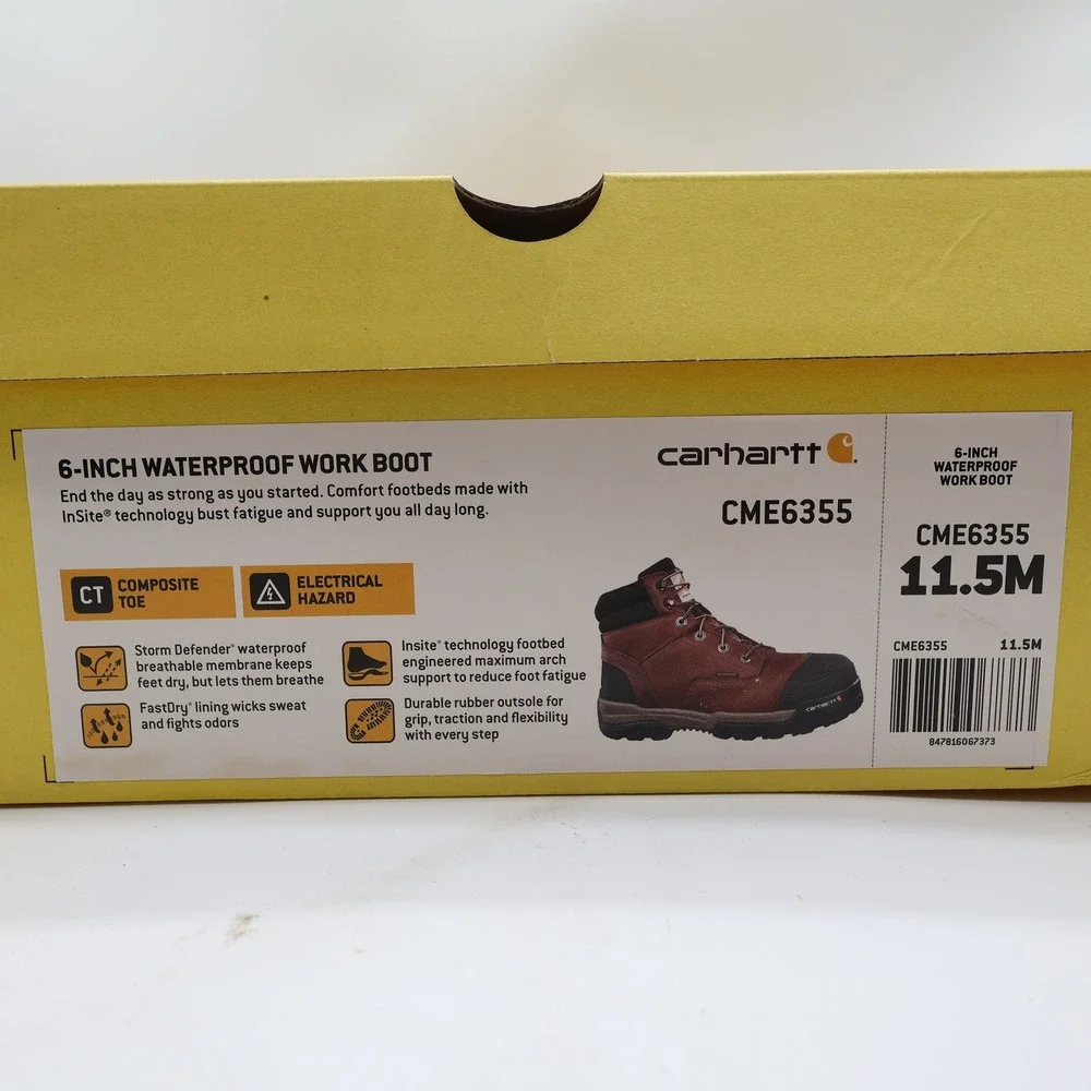 Carhartt Work Boots Mens 11.5 M Ground Force Waterproof Composite Toe CME6355